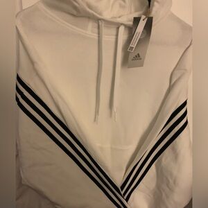 NWT Adidas XL Hoodie/ White/black Stripes